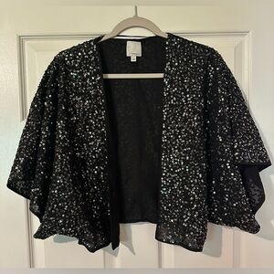 Halogen Black Sequin Shawl